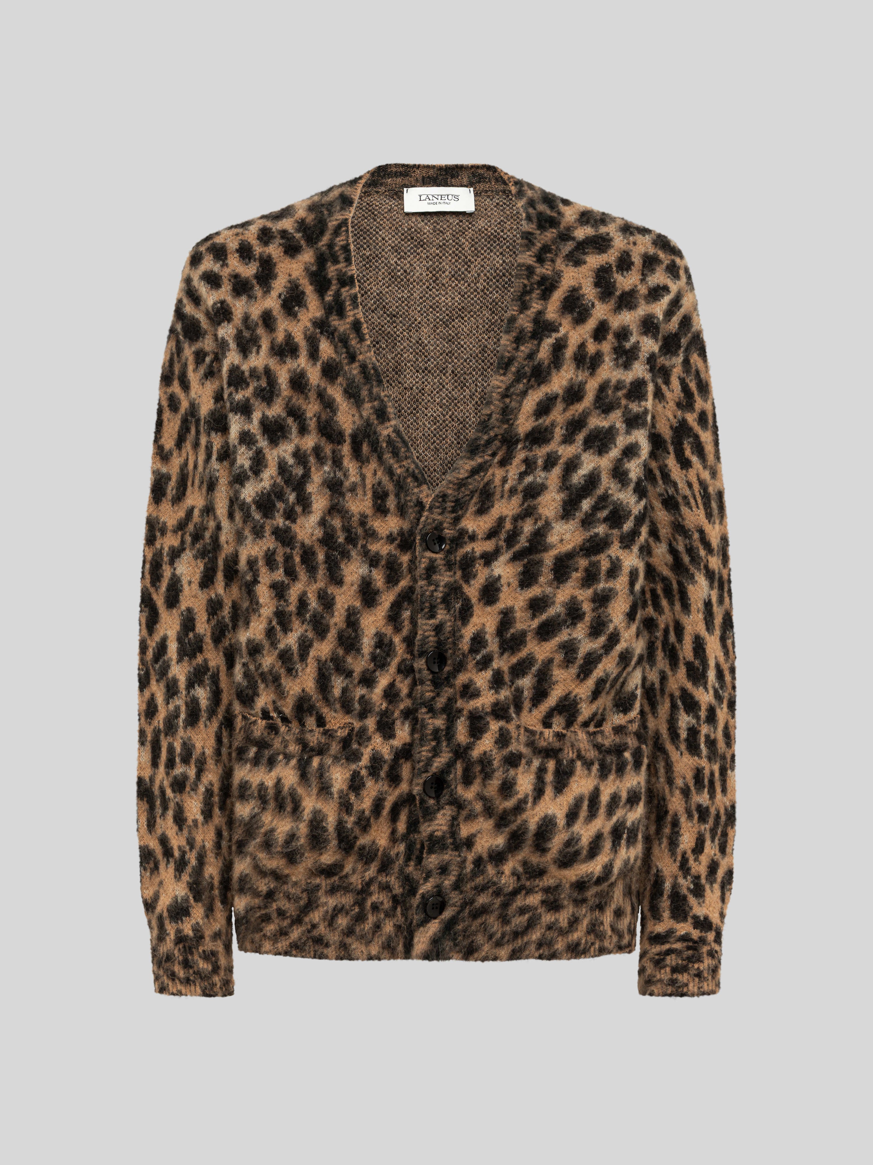 BRUSHED SPOTTED KNIT BOXY CARDIGAN
