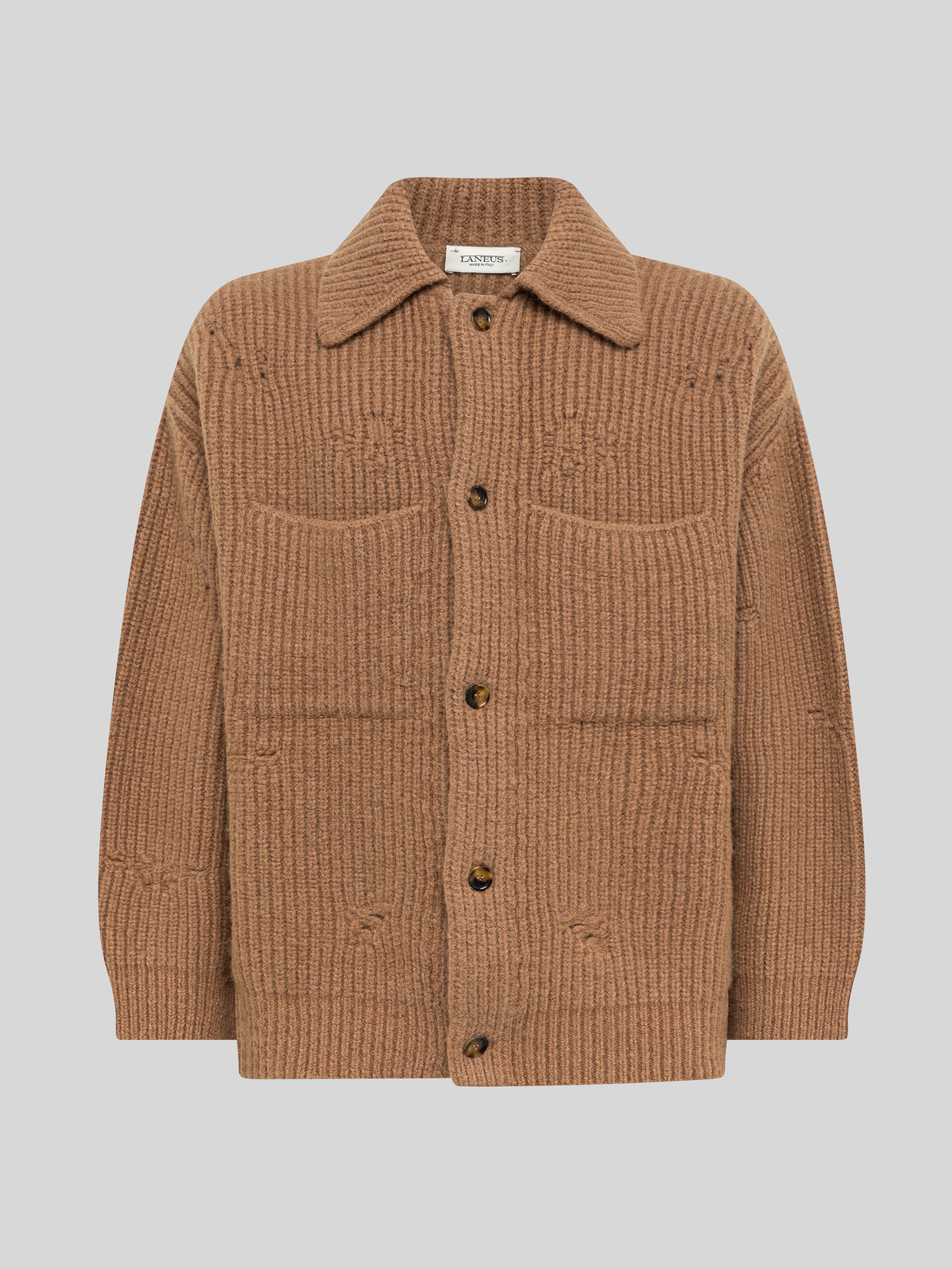 DESTROYED BOX-PLEATED CORDUROY JACKET