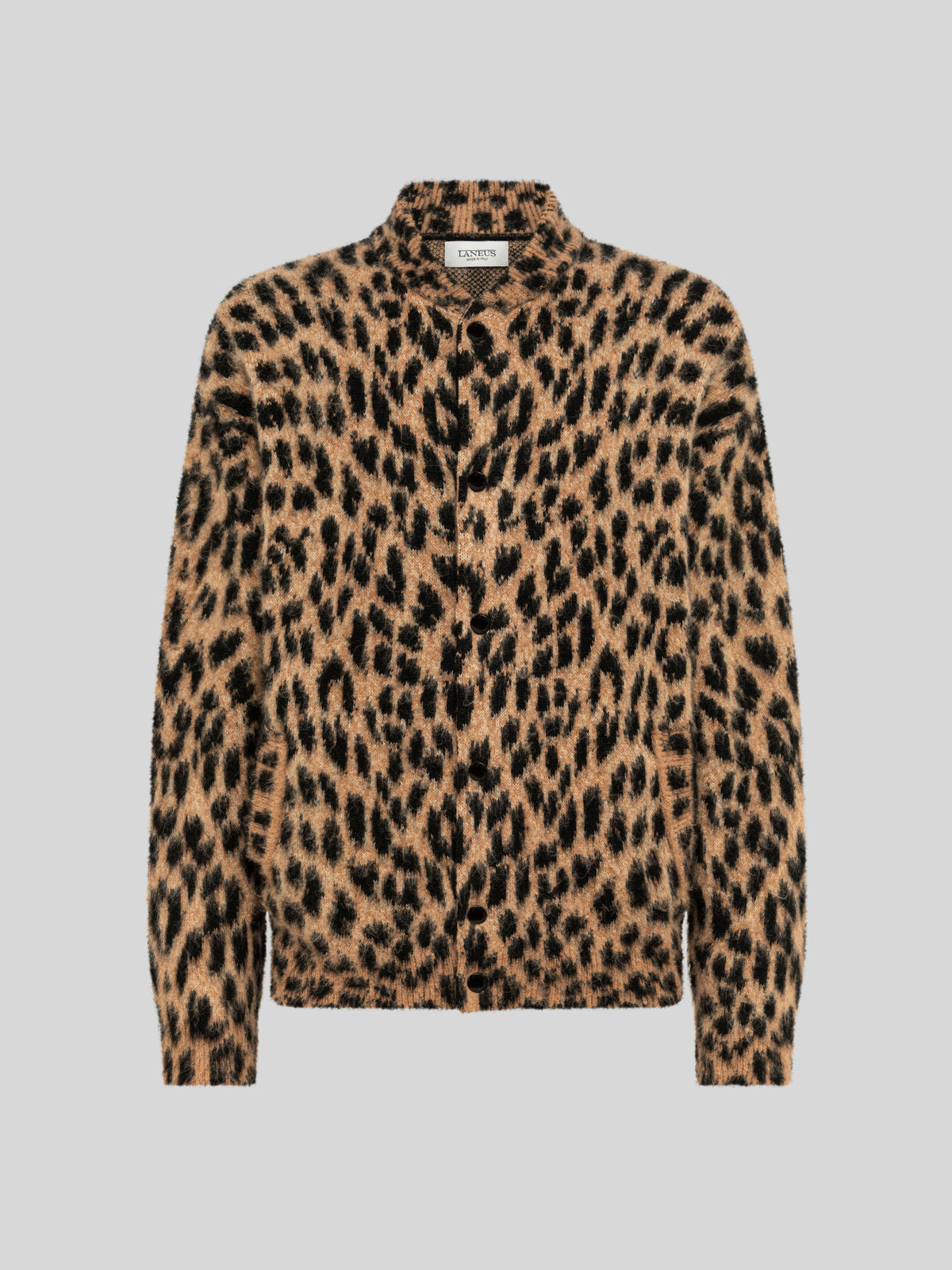 BRUSHED SPOTTED KNITTED BOXY BOMBER