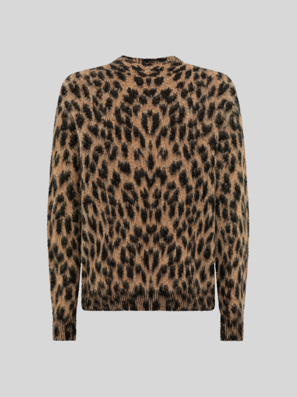 BRUSHED SPOTTED KNIT BOXY CREWNECK
