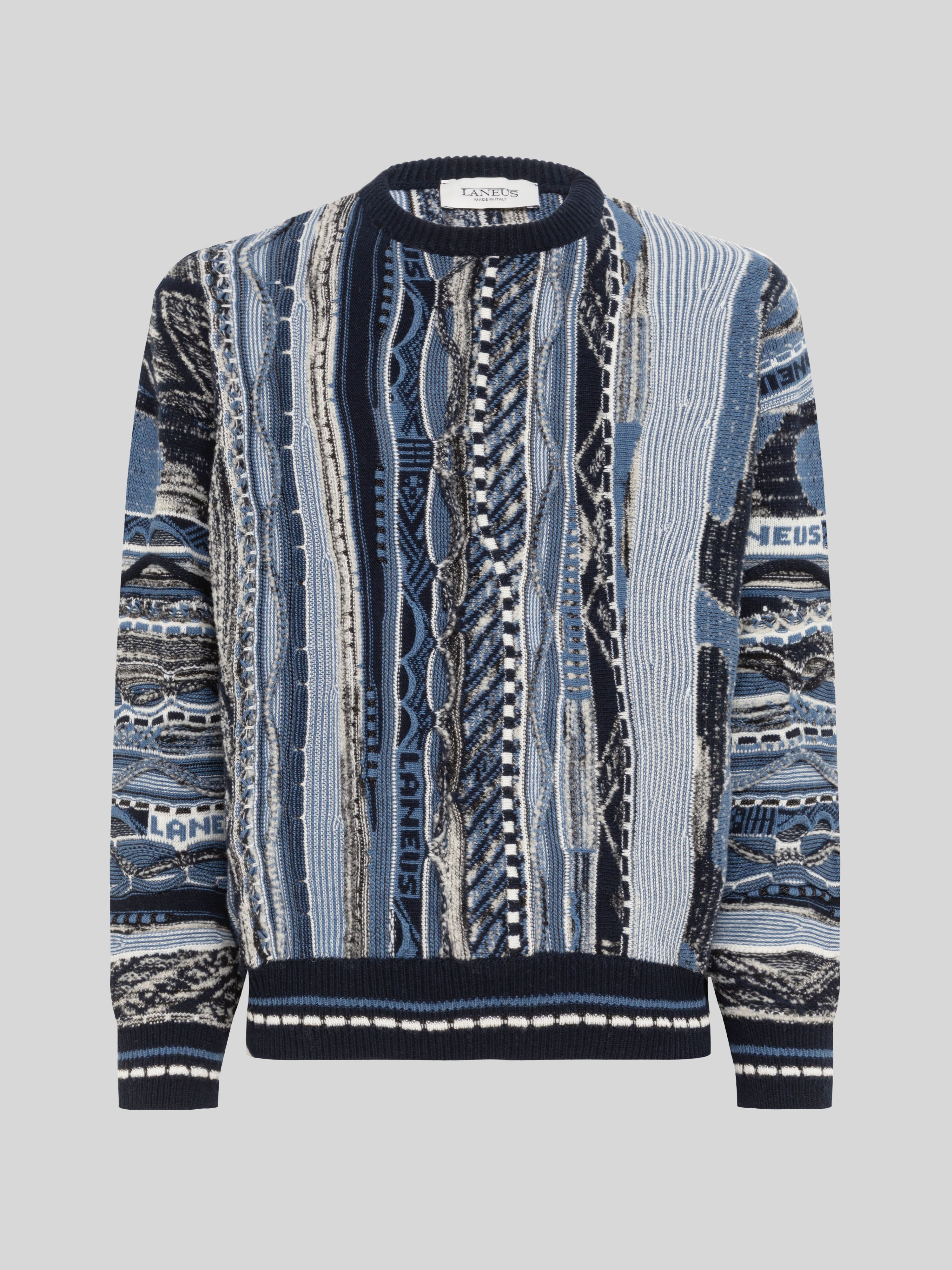 BOXY JACQUARD CREW NECK