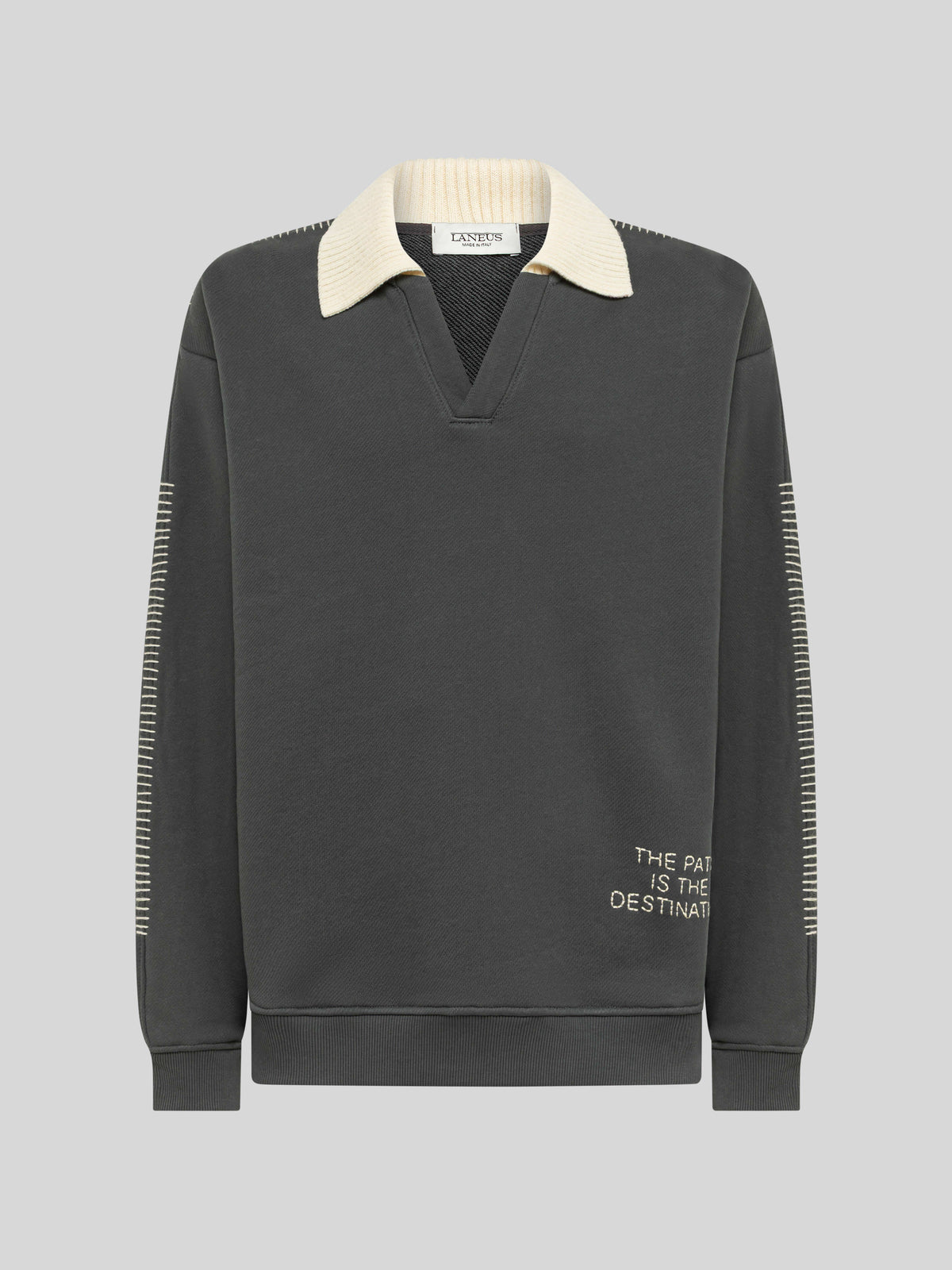 BOXY FIT POLO SWEATSHIRT