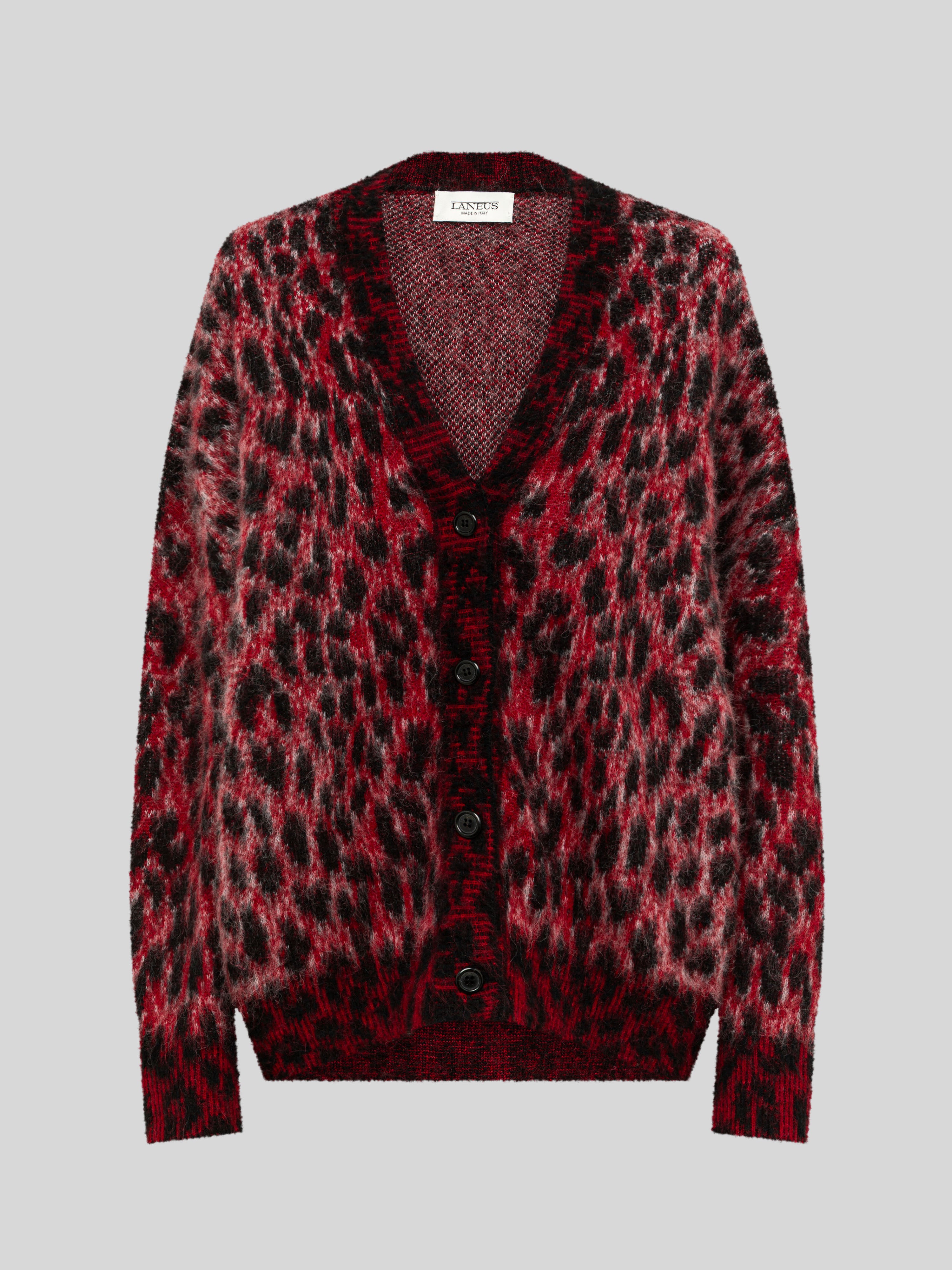 BRUSHED SPOTTED KNIT OVERSIZED CARDIGAN
