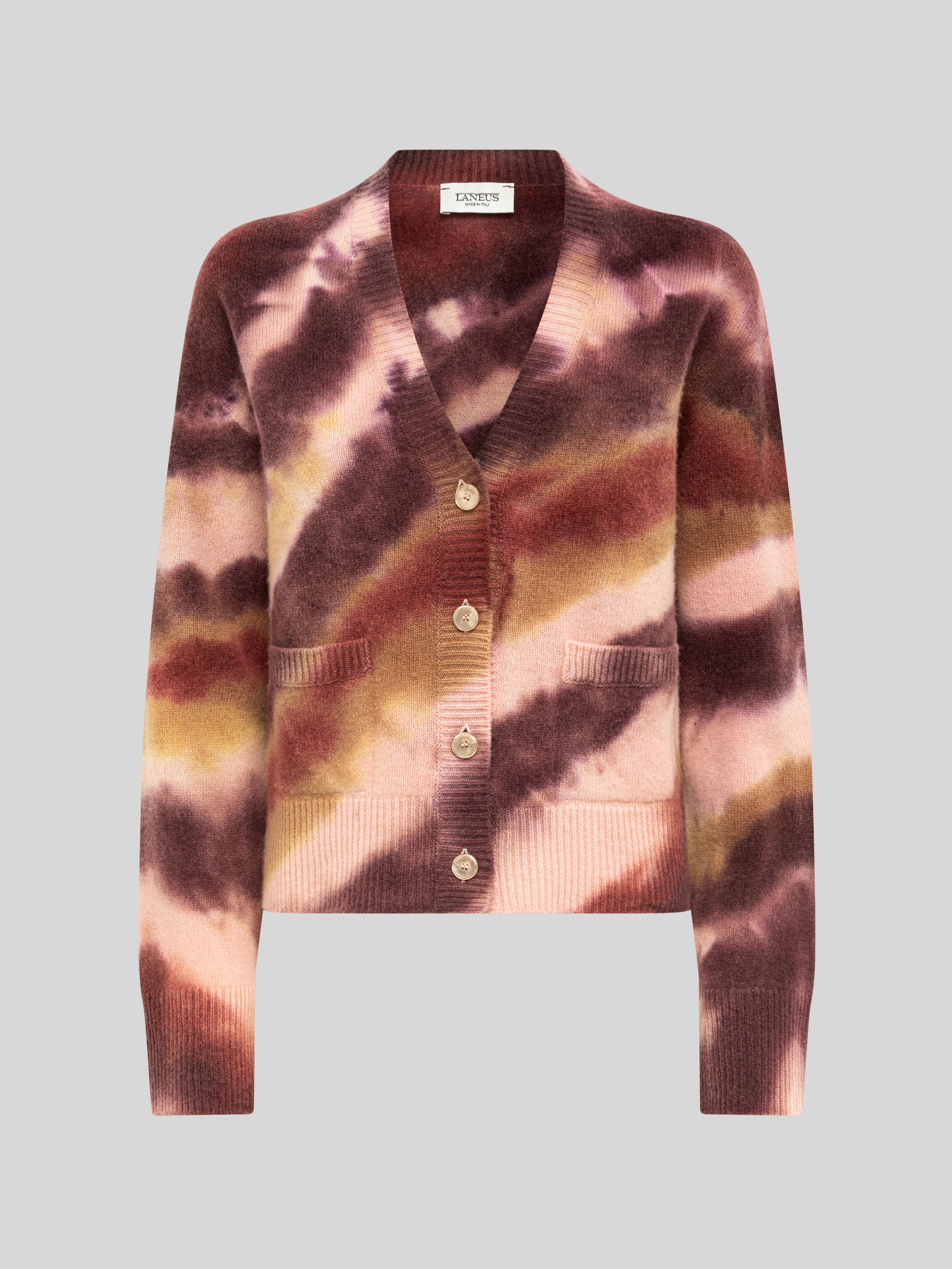 SLIM FIT MARLED WOOL AND CASHMERE CARDIGAN
