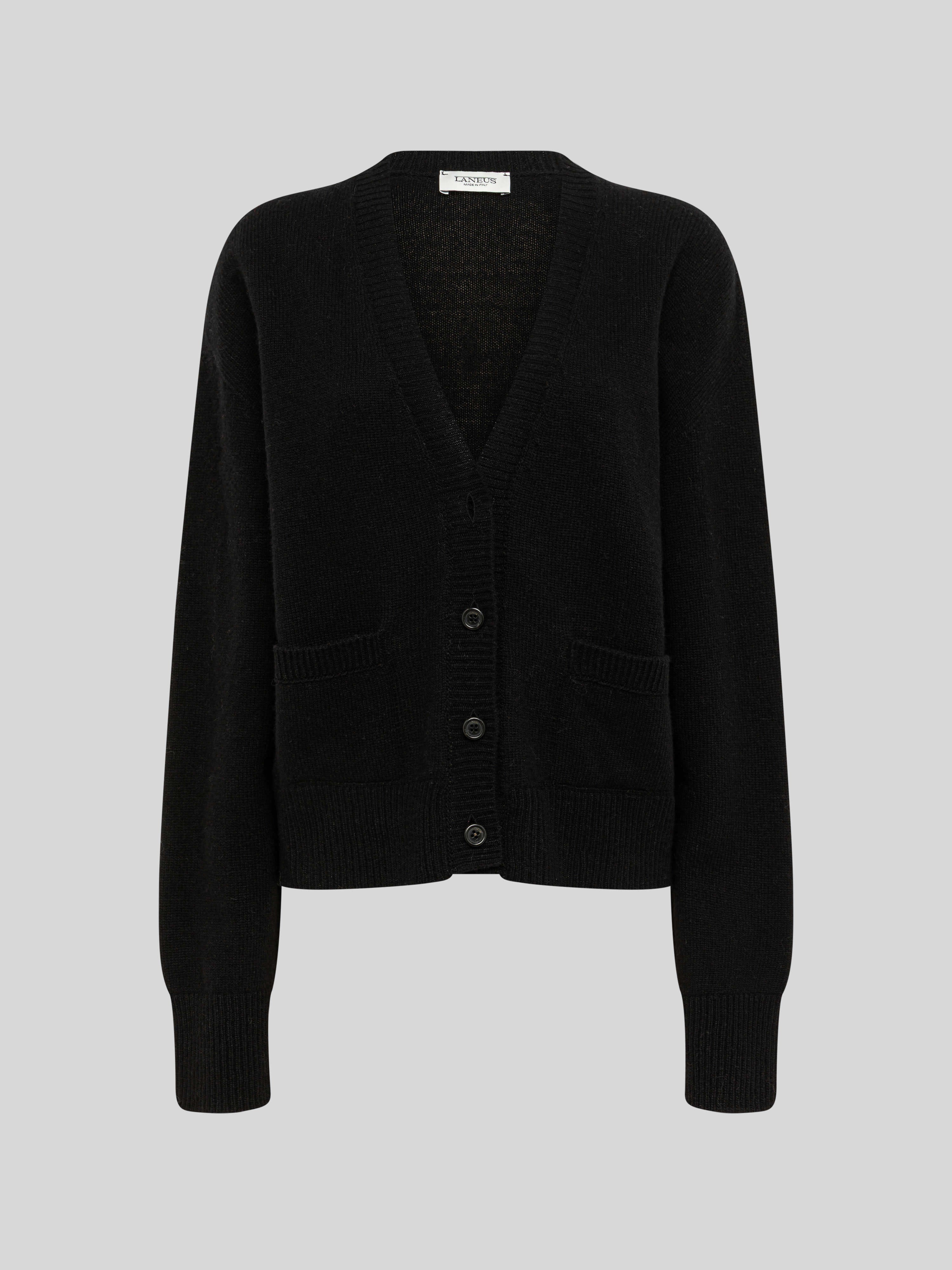 WOOL AND CASHMERE PLAIN KNIT CARDIGAN