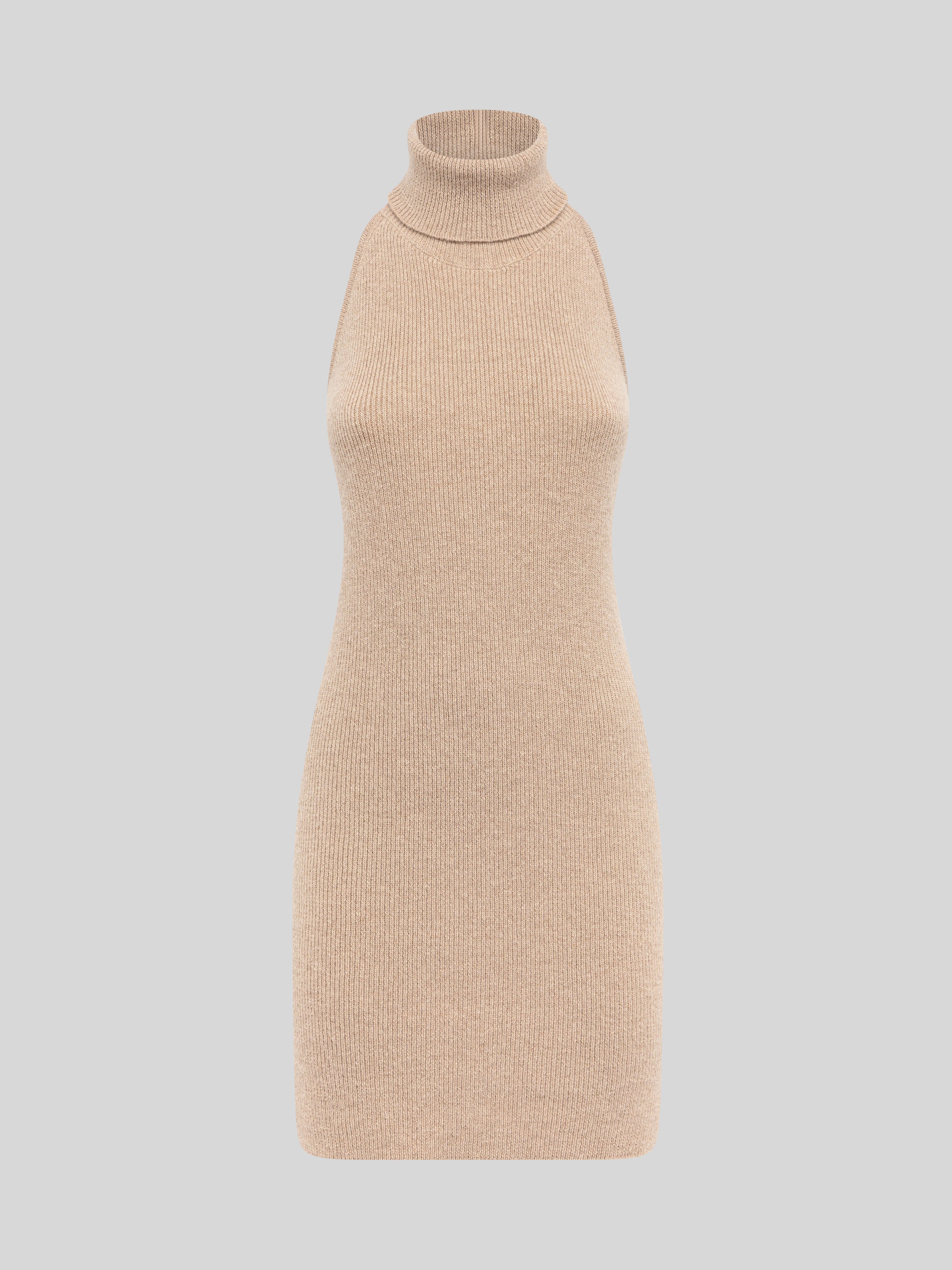 HALTERNECK MINI DRESS IN WOOL AND ANGORA