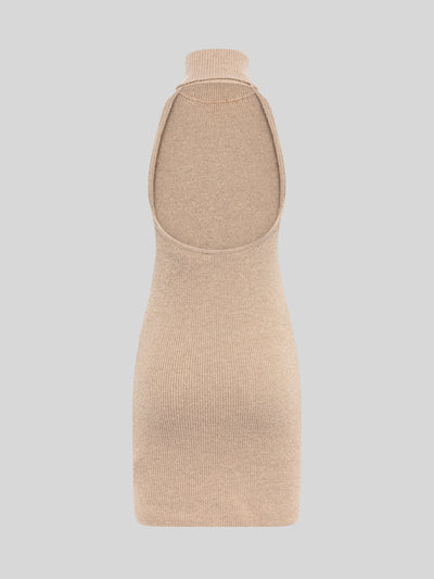 HALTERNECK MINI DRESS IN LANA E ANGORA