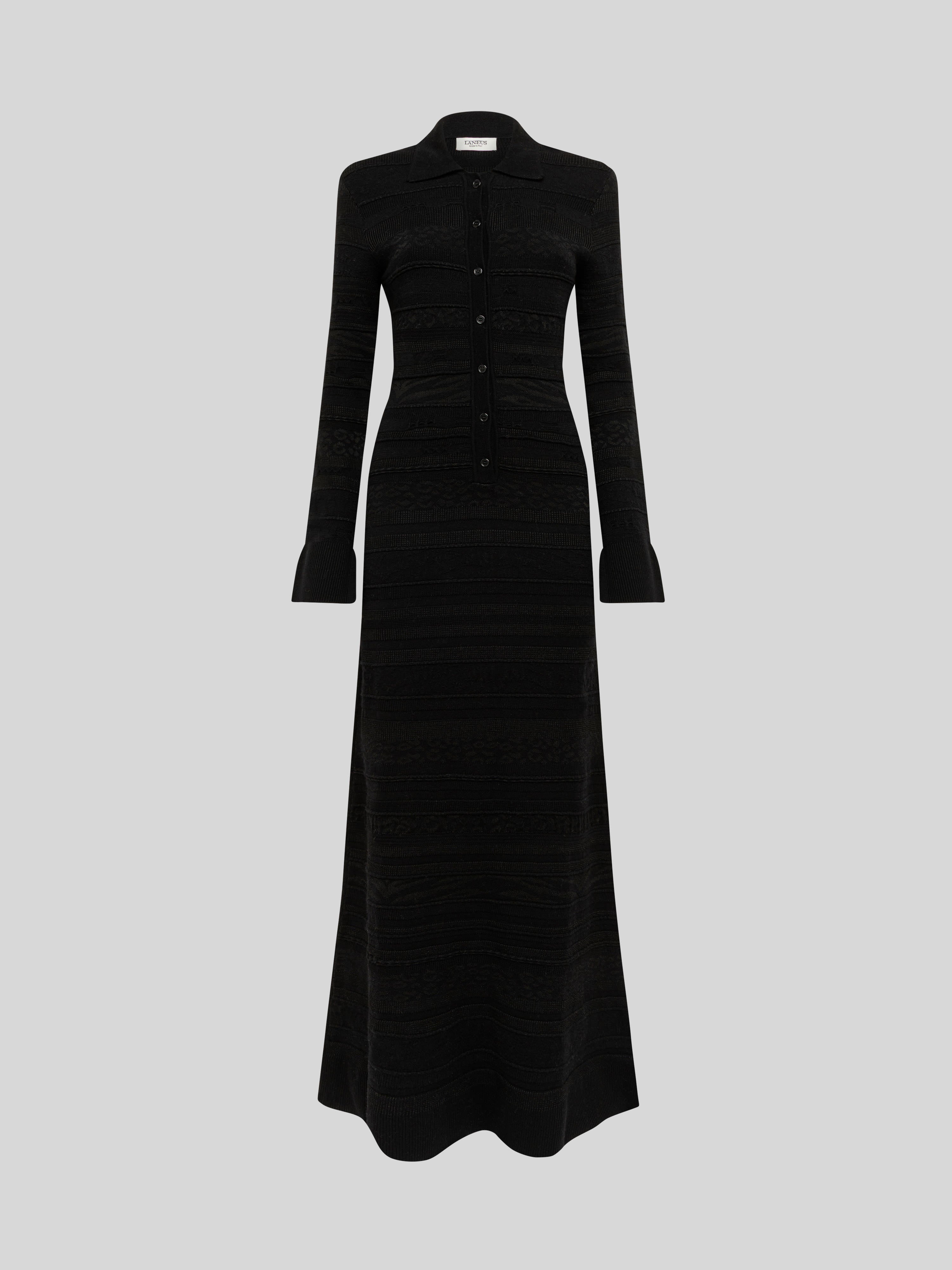 LONG DRESS IN JACQUARD LEGGERO SLIM FIT