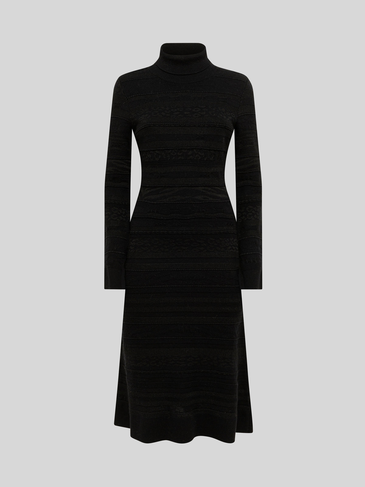TURTLENECK MIDI DRESS IN JACQUARD LEGGERO
