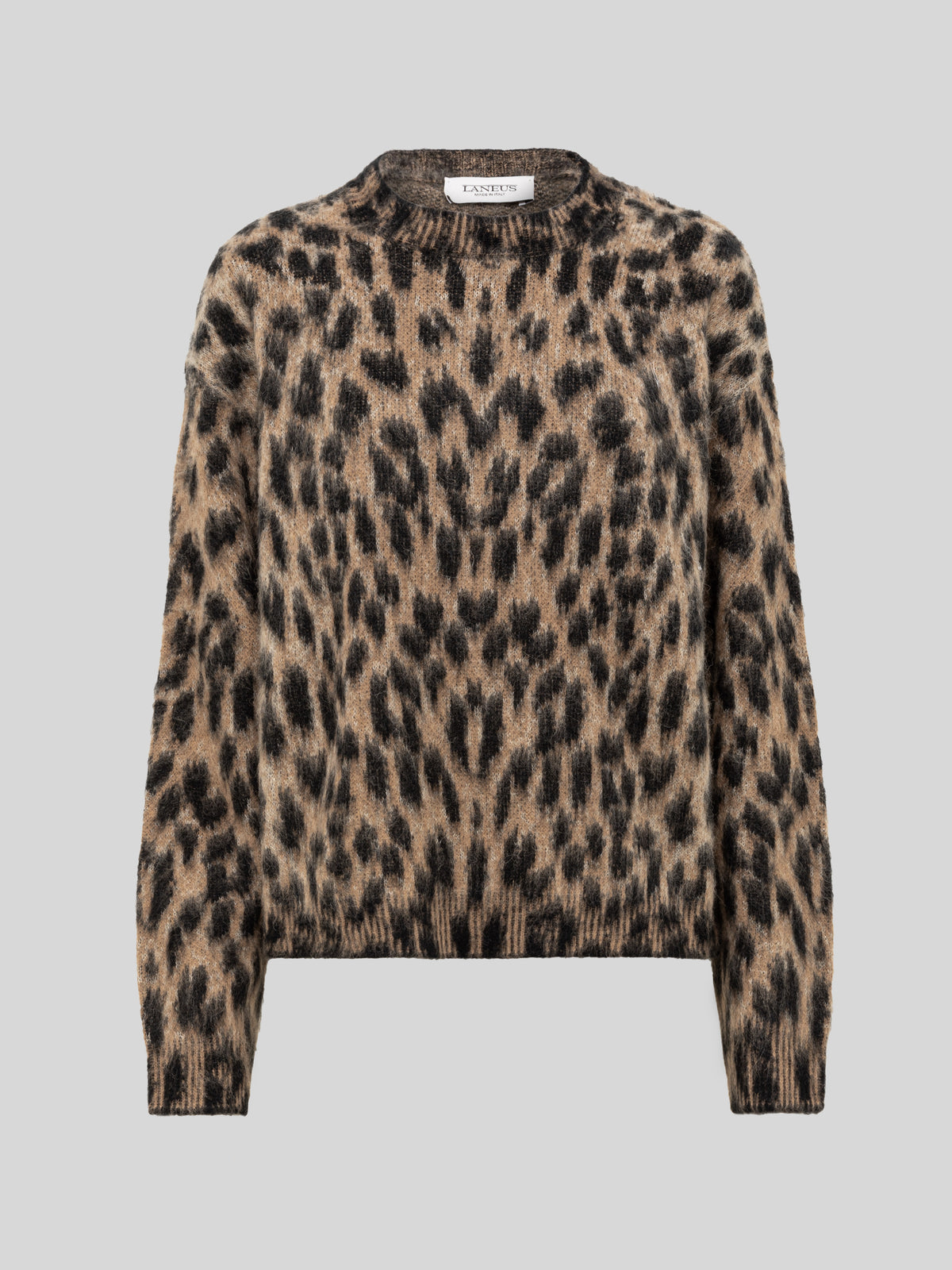 CROP CREWNECK IN MAGLIA MACULATA BRUSHED