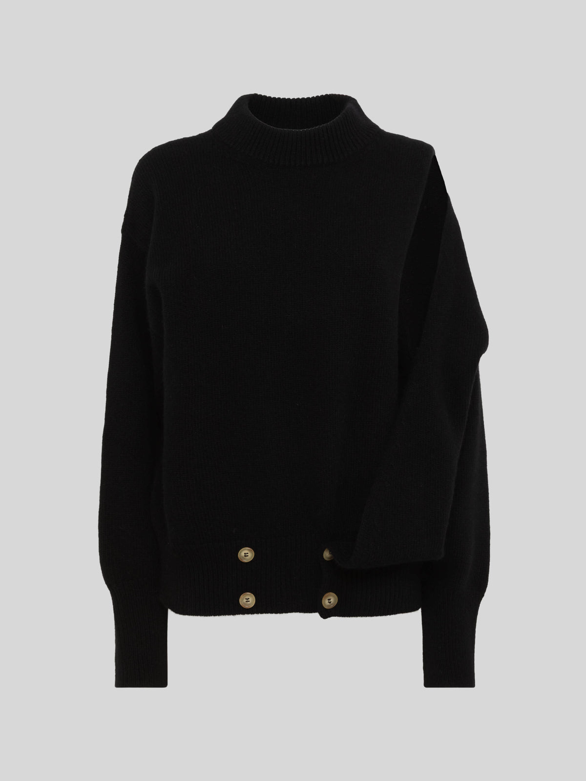 ASYMMETRIC BOXY CREW NECK IN WOOL AND ANGORA