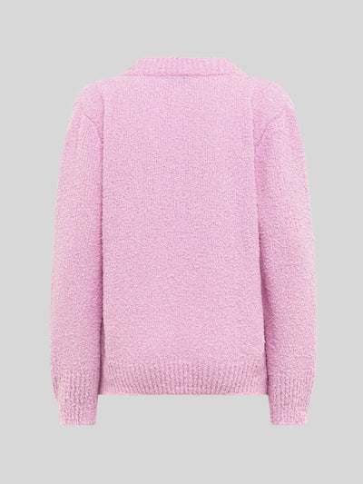 SOFT TEXTURED YARN BOXY V-NECK