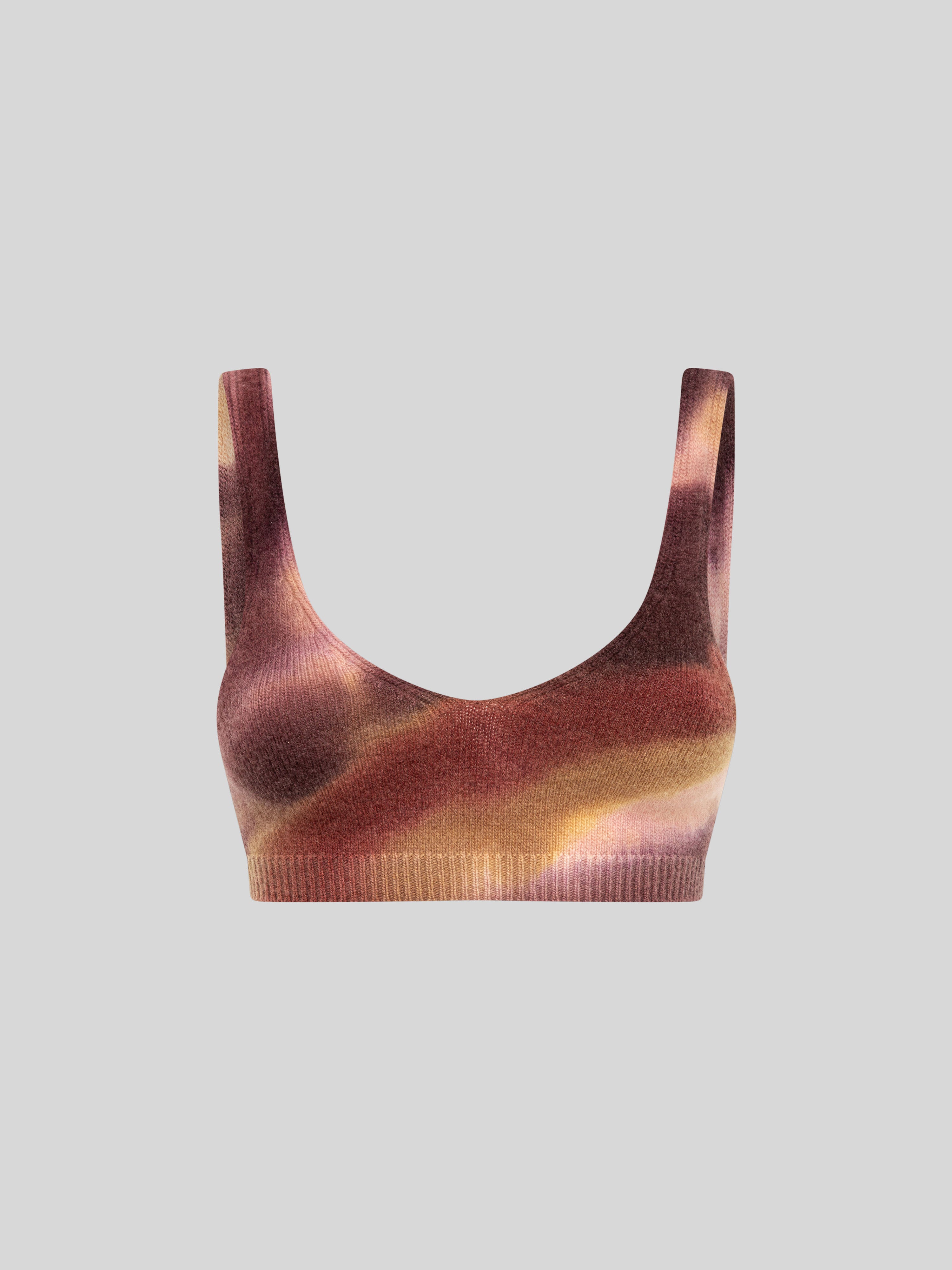 SLIM FIT DISCOLOURED WOOL AND CASHMERE TANK TOP
