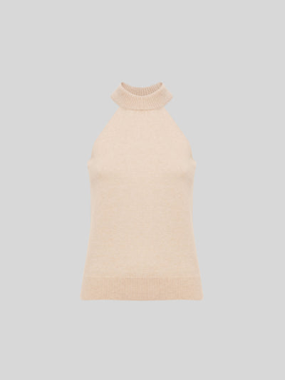 SLEEVELESS TOP IN CASHMERE AND SILK