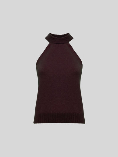 SLEEVELESS CASHMERE AND SILK TOP