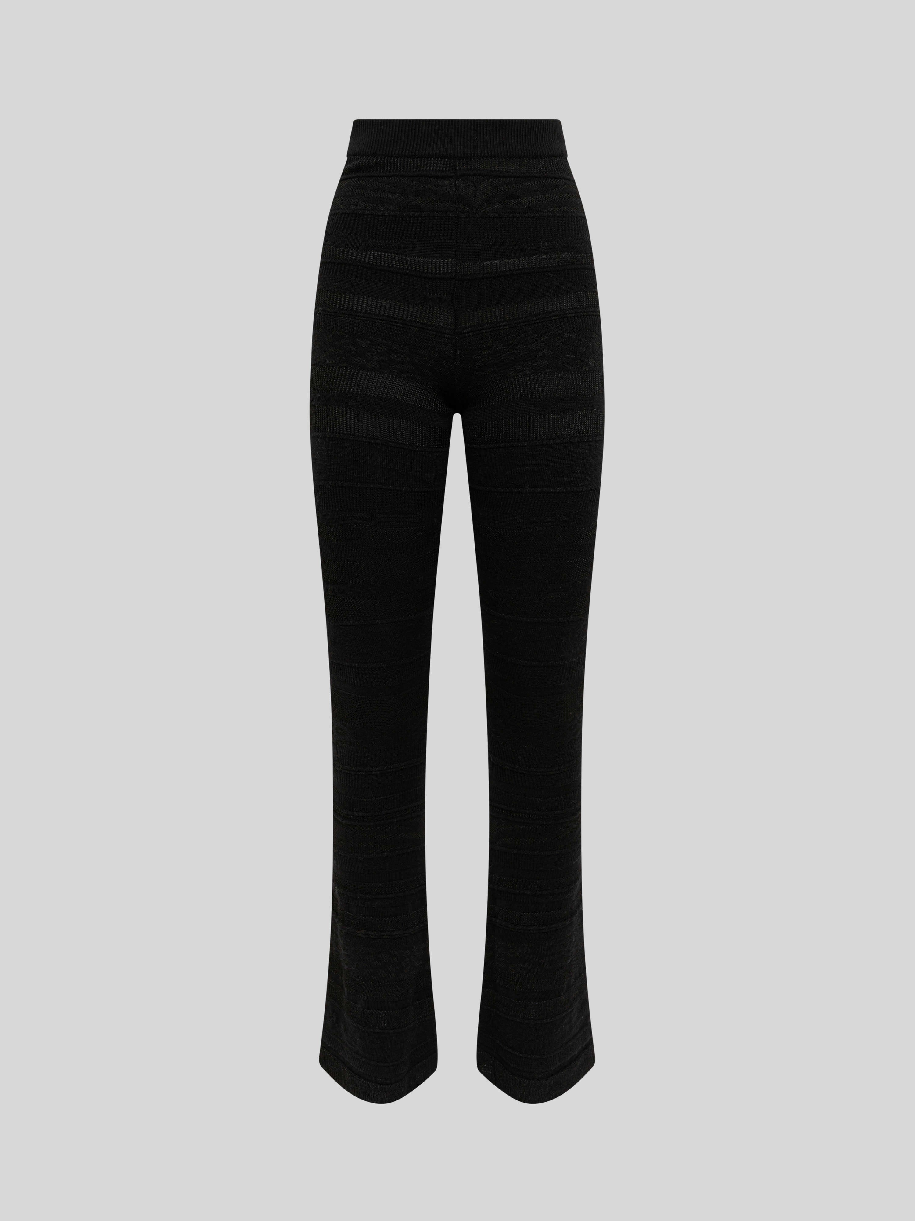LIGHTWEIGHT JACQUARD FLARE FIT TROUSERS