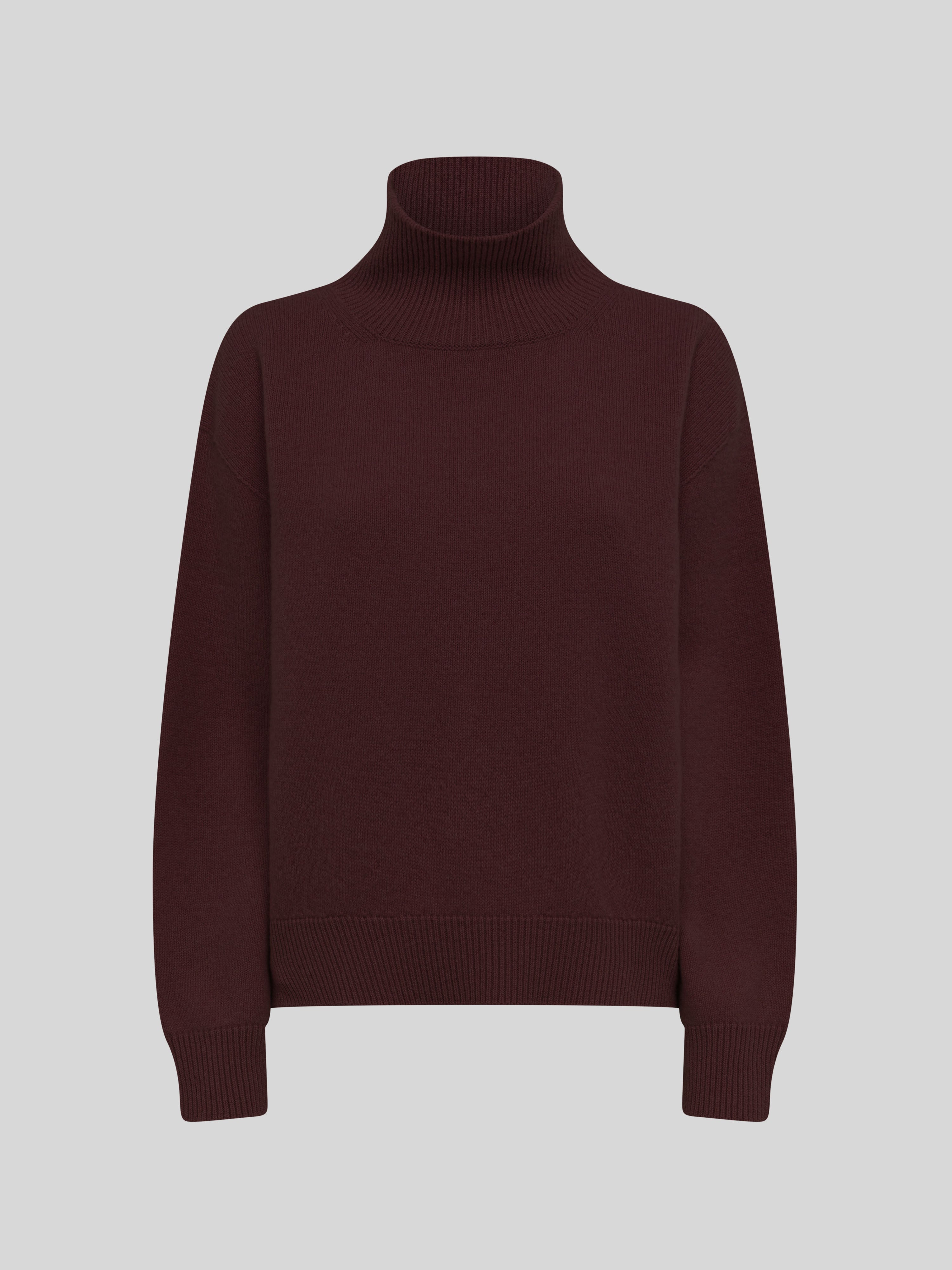 WOOL AND CASHMERE BOXY TURTLENECK