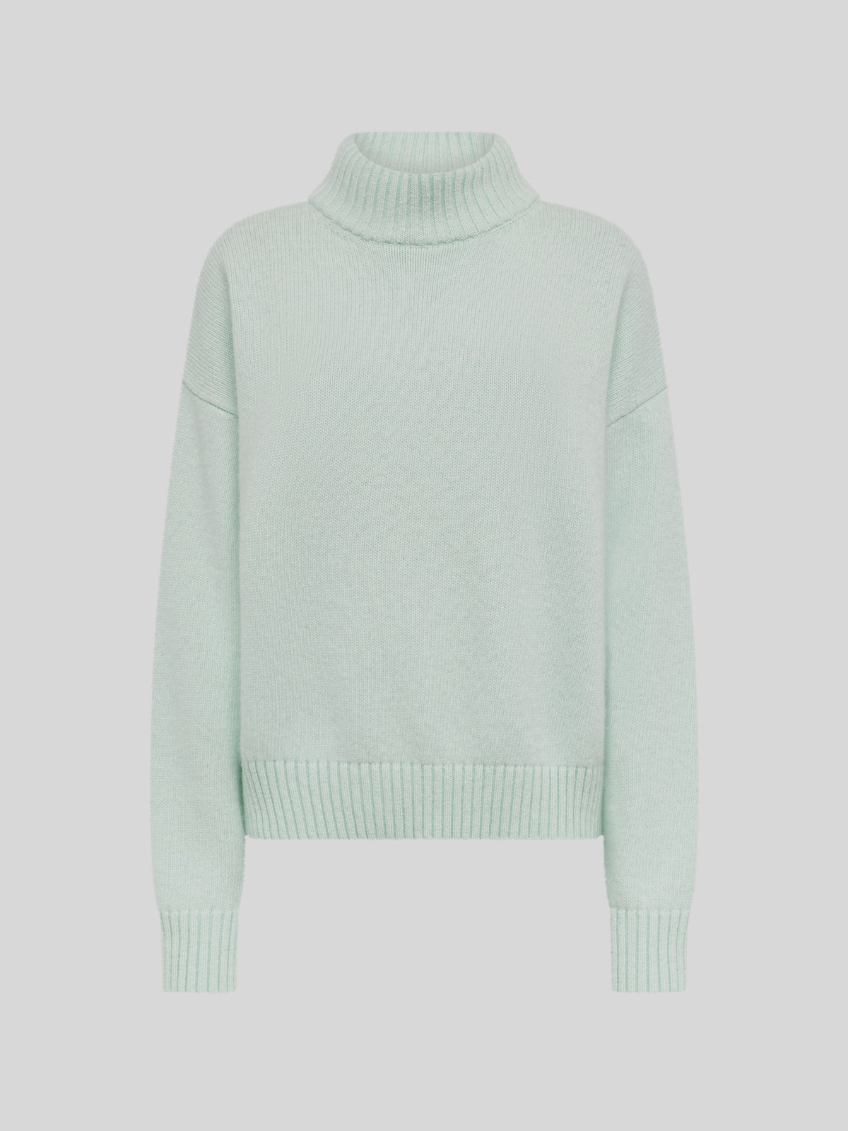 WOOL AND ANGORA MOCK NECK SWEATER BOXY FIT
